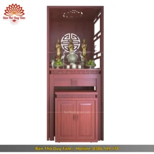 Mẫu phòng thờ gia tiên chất liệu gỗ sồi , bàn thờ gỗ hiện đại PT1
