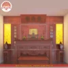 Mẫu phòng thờ đẹp gia tiên chất liệu gỗ sồi, bàn thờ gỗ hiện đại PT110