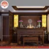 Mẫu phòng thờ đẹp gia tiên chất liệu gỗ sồi, bàn thờ gỗ hiện đại PT111