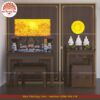 Mẫu phòng thờ đẹp gia tiên chất liệu gỗ sồi, bàn thờ gỗ hiện đại PT112