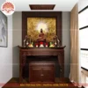 Mẫu phòng thờ đẹp gia tiên chất liệu gỗ sồi, bàn thờ gỗ hiện đại PT116