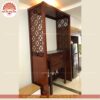 Mẫu phòng thờ đẹp gia tiên chất liệu gỗ sồi, bàn thờ gỗ hiện đại PT119