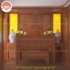 Mẫu phòng thờ đẹp gia tiên chất liệu gỗ sồi, bàn thờ gỗ hiện đại PT12