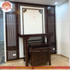 Mẫu phòng thờ đẹp gia tiên chất liệu gỗ sồi, bàn thờ gỗ hiện đại PT122