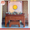 Mẫu phòng thờ đẹp gia tiên chất liệu gỗ sồi, bàn thờ gỗ hiện đại PT127