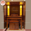 Mẫu phòng thờ đẹp gia tiên chất liệu gỗ sồi, bàn thờ gỗ hiện đại PT128