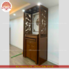 Mẫu phòng thờ đẹp gia tiên chất liệu gỗ sồi, bàn thờ gỗ hiện đại PT130