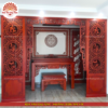 Mẫu phòng thờ đẹp gia tiên chất liệu gỗ sồi, bàn thờ gỗ hiện đại PT145