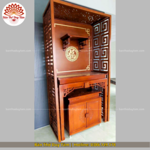 Mẫu phòng thờ đẹp - bàn thờ gỗ hiện đại - PT173