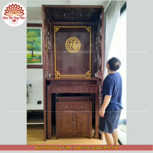 Mẫu phòng thờ đẹp - bàn thờ gỗ hiện đại - PT174