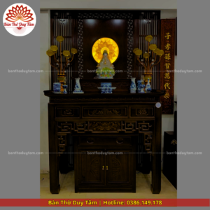 Mẫu phòng thờ đẹp - bàn thờ gỗ hiện đại - PT176