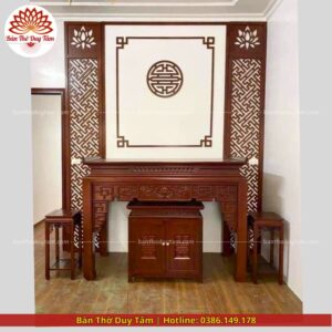 Mẫu phòng thờ đẹp - bàn thờ gỗ hiện đại - PT181