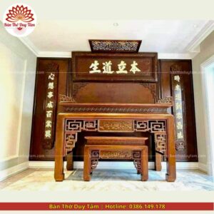 Mẫu phòng thờ đẹp - bàn thờ gỗ hiện đại - PT182