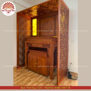 Mẫu phòng thờ đẹp - bàn thờ gỗ hiện đại - PT183