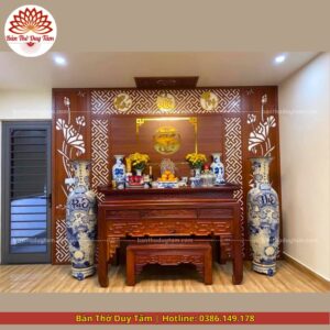 Mẫu phòng thờ đẹp - bàn thờ gỗ hiện đại - PT186