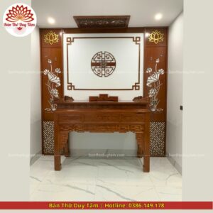 Mẫu phòng thờ đẹp - bàn thờ gỗ hiện đại - PT187