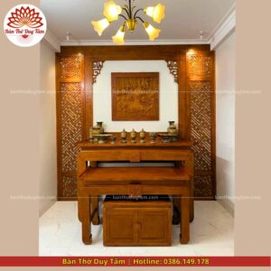 Mẫu phòng thờ đẹp - bàn thờ gỗ hiện đại - PT188