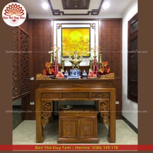Mẫu phòng thờ đẹp - bàn thờ gỗ hiện đại - PT189