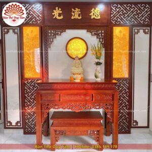 Mẫu phòng thờ đẹp - bàn thờ gỗ hiện đại - PT191