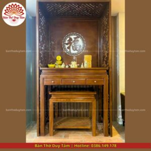 Mẫu phòng thờ đẹp - bàn thờ gỗ hiện đại - PT196
