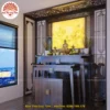 Mẫu phòng thờ đẹp gia tiên chất liệu gỗ sồi, bàn thờ gỗ hiện đại PT20