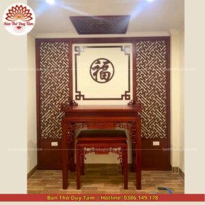 Mẫu phòng thờ đẹp - bàn thờ gỗ hiện đại - PT206