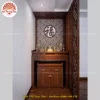Mẫu phòng thờ đẹp gia tiên chất liệu gỗ sồi, bàn thờ gỗ hiện đại PT22