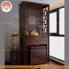 Mẫu phòng thờ đẹp gia tiên chất liệu gỗ sồi, bàn thờ gỗ hiện đại PT28