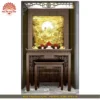Mẫu phòng thờ đẹp gia tiên chất liệu gỗ sồi, bàn thờ gỗ hiện đại PT29