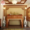 Mẫu phòng thờ đẹp gia tiên chất liệu gỗ sồi , bàn thờ gỗ hiện đại PT3