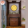 Mẫu phòng thờ đẹp gia tiên chất liệu gỗ sồi, bàn thờ gỗ hiện đại PT30