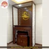 Mẫu phòng thờ đẹp gia tiên chất liệu gỗ sồi, bàn thờ gỗ hiện đại PT32