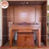 Mẫu phòng thờ đẹp gia tiên chất liệu gỗ sồi, bàn thờ gỗ hiện đại PT37