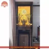 Mẫu phòng thờ đẹp gia tiên chất liệu gỗ sồi, bàn thờ gỗ hiện đại PT38