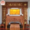 Mẫu phòng thờ đẹp gia tiên chất liệu gỗ sồi, bàn thờ gỗ hiện đại PT39