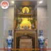 Mẫu phòng thờ đẹp gia tiên chất liệu gỗ sồi, bàn thờ gỗ hiện đại PT41