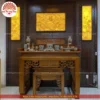 Mẫu phòng thờ đẹp gia tiên chất liệu gỗ sồi, bàn thờ gỗ hiện đại PT43