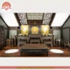 Mẫu phòng thờ đẹp gia tiên chất liệu gỗ sồi, bàn thờ gỗ hiện đại PT48