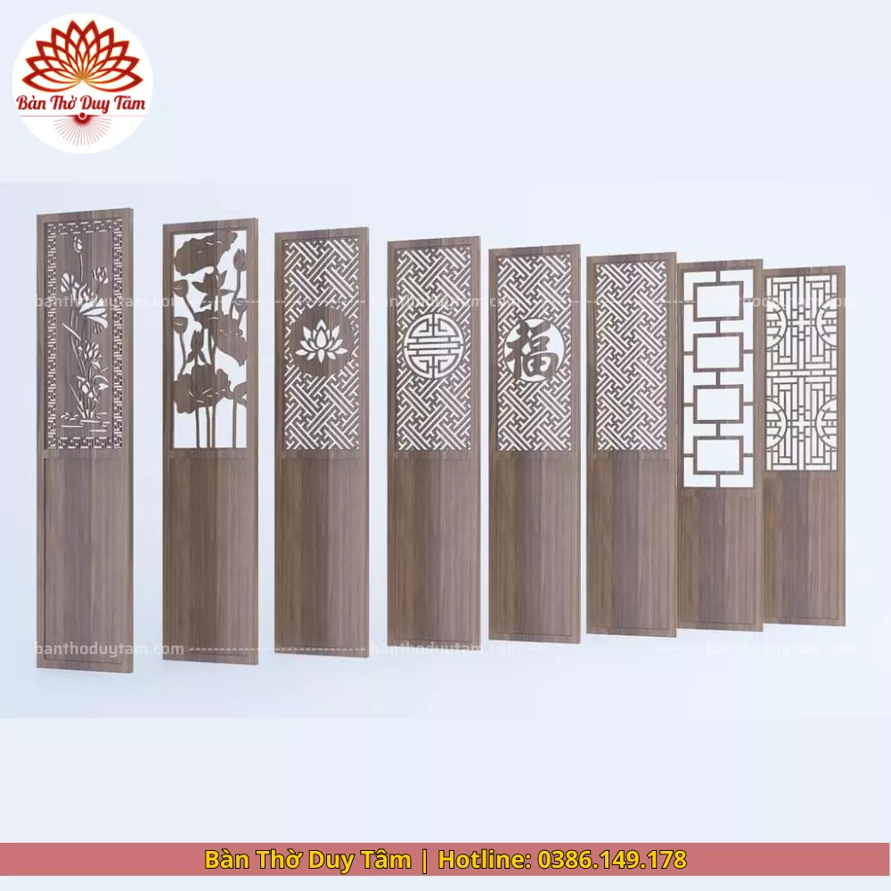 Mẫu phòng thờ đẹp gia tiên chất liệu gỗ sồi, bàn thờ gỗ hiện đại PT51