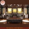 Mẫu phòng thờ đẹp gia tiên chất liệu gỗ sồi, bàn thờ gỗ hiện đại PT52