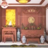 Mẫu phòng thờ đẹp gia tiên chất liệu gỗ sồi, bàn thờ gỗ hiện đại PT6