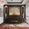 Mẫu phòng thờ đẹp gia tiên chất liệu gỗ sồi, bàn thờ gỗ hiện đại PT64