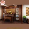 Mẫu phòng thờ đẹp gia tiên chất liệu gỗ sồi, bàn thờ gỗ hiện đại PT69