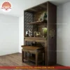 Mẫu phòng thờ đẹp gia tiên chất liệu gỗ sồi, bàn thờ gỗ hiện đại PT77