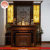 Mẫu phòng thờ đẹp gia tiên chất liệu gỗ sồi, bàn thờ gỗ hiện đại PT84