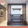 Mẫu phòng thờ đẹp gia tiên chất liệu gỗ sồi, bàn thờ gỗ hiện đại PT85