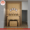 Mẫu phòng thờ đẹp gia tiên chất liệu gỗ sồi, bàn thờ gỗ hiện đại PT89