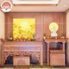 Mẫu phòng thờ đẹp gia tiên chất liệu gỗ sồi, bàn thờ gỗ hiện đại PT9