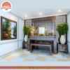 Mẫu phòng thờ đẹp gia tiên chất liệu gỗ sồi, bàn thờ gỗ hiện đại PT92
