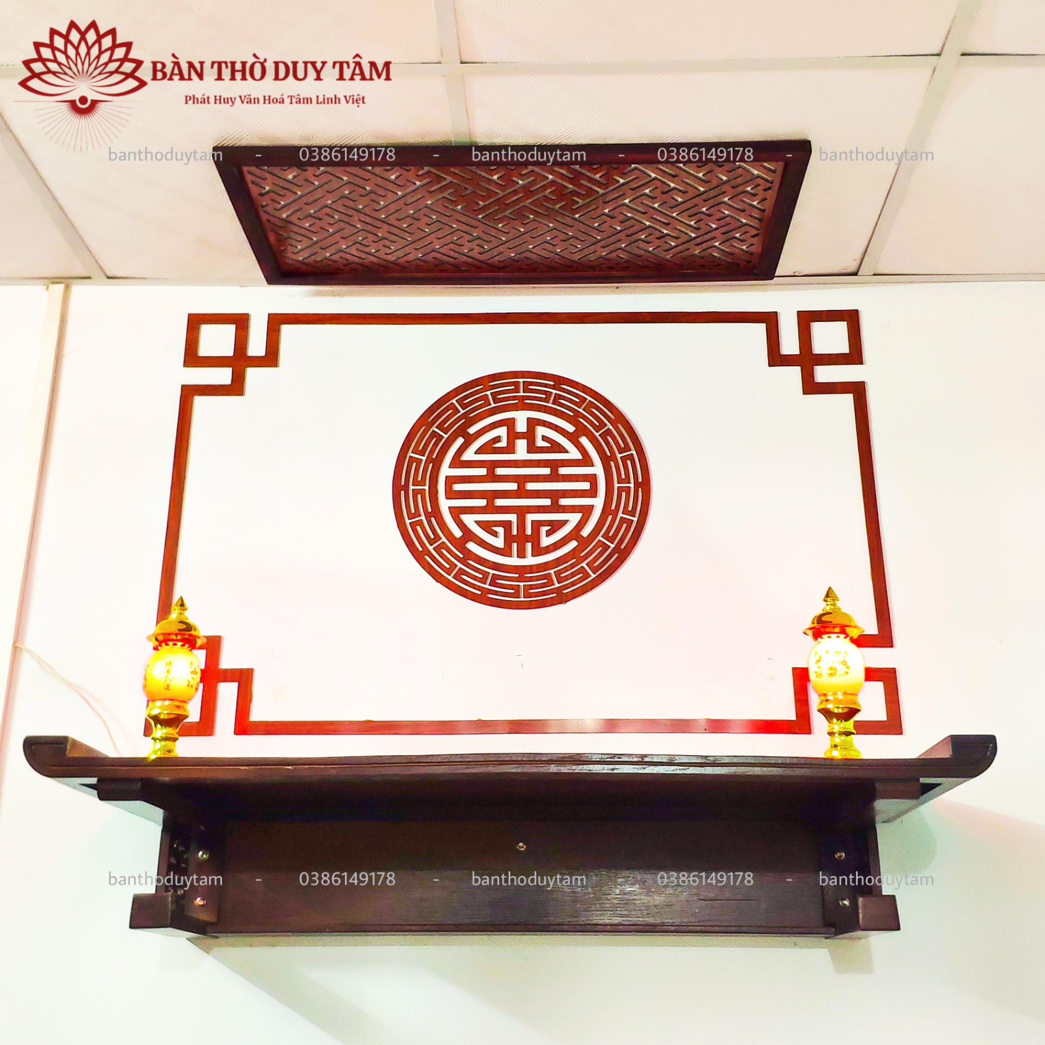 Alternative view of Bàn Thờ Treo Tường Đẹp Thờ Phật - Gia Tiên - BTT17